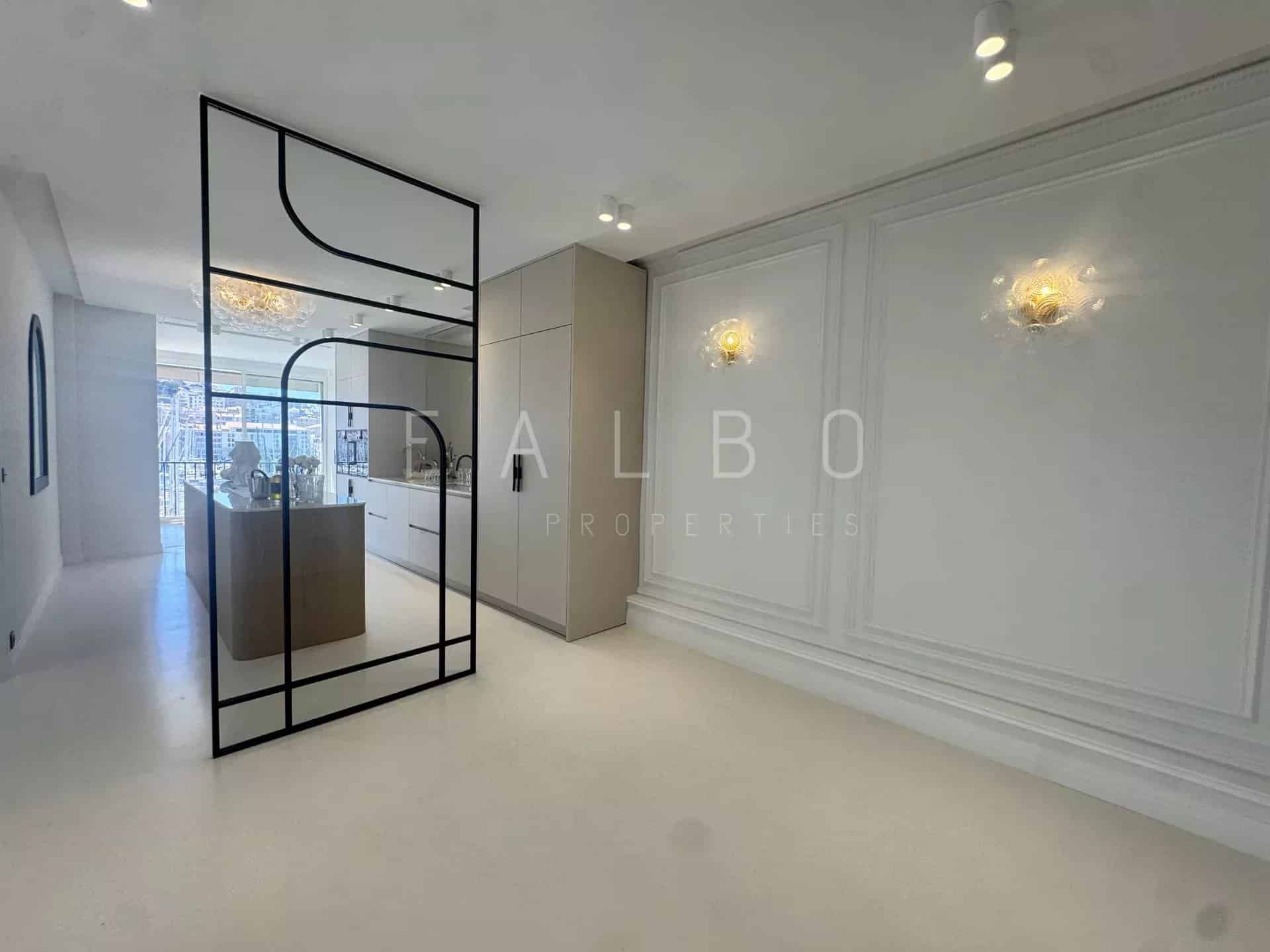 Interior of a renovated apartment with a modern and elegant design, Marseille 2nd arrondissement.