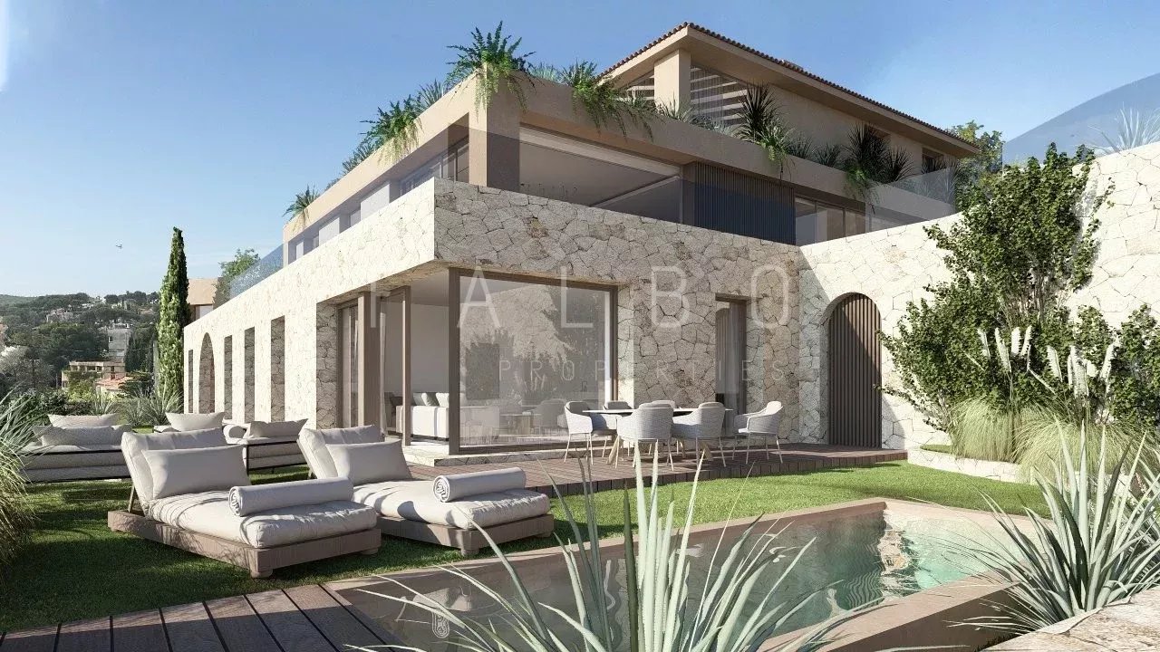 Architect-designed villa in Cassis New architect-designed villa with swimming pool and garden in Cassis, with sea and countryside views.
