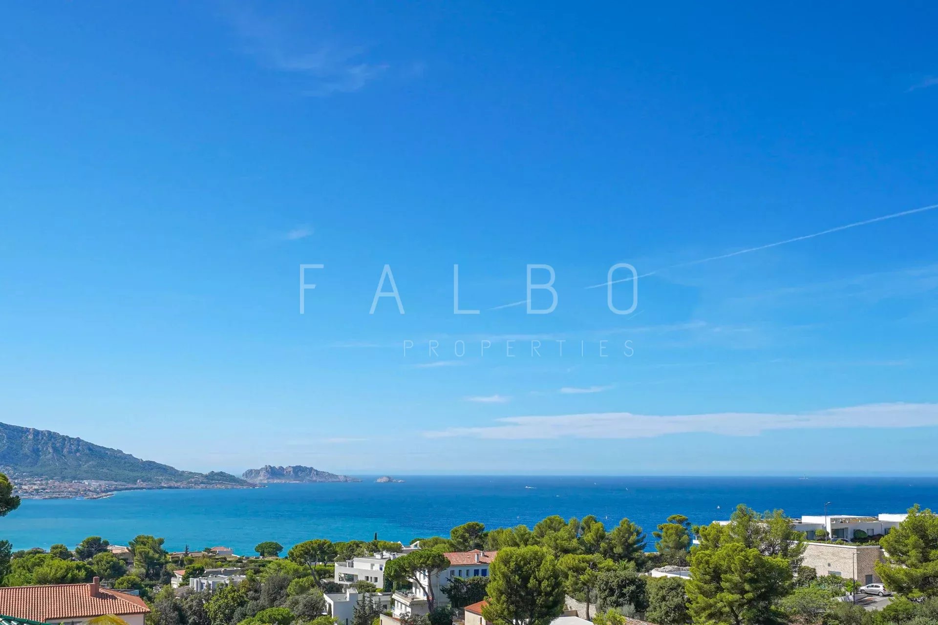 Panoramic sea view from a contemporary villa in Marseille