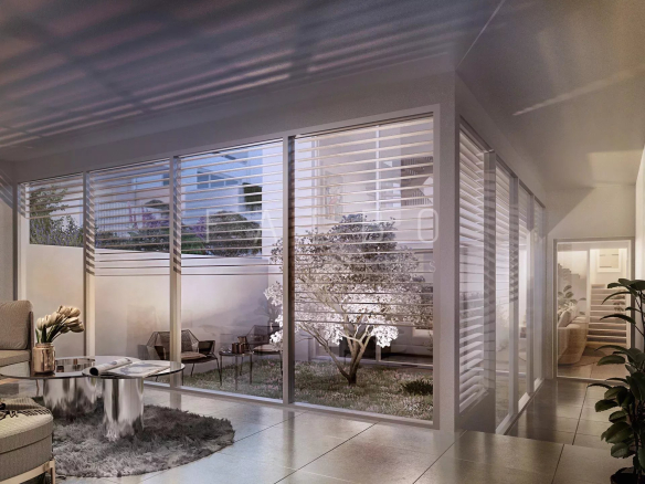 Intérieur d'une maison contemporaine avec jardin d'hiver à Marseille 6ème.