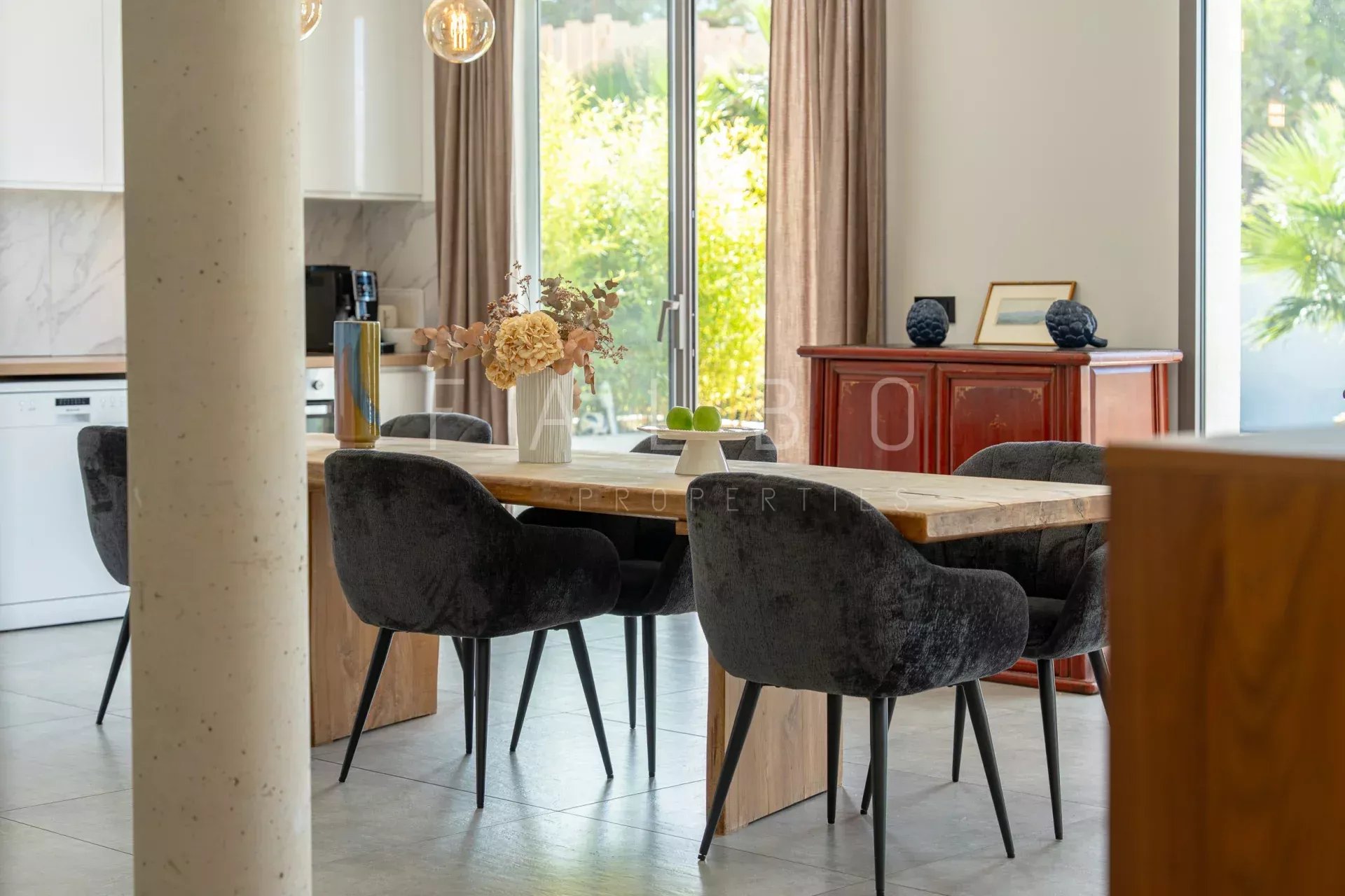 Dining room of the contemporary villa