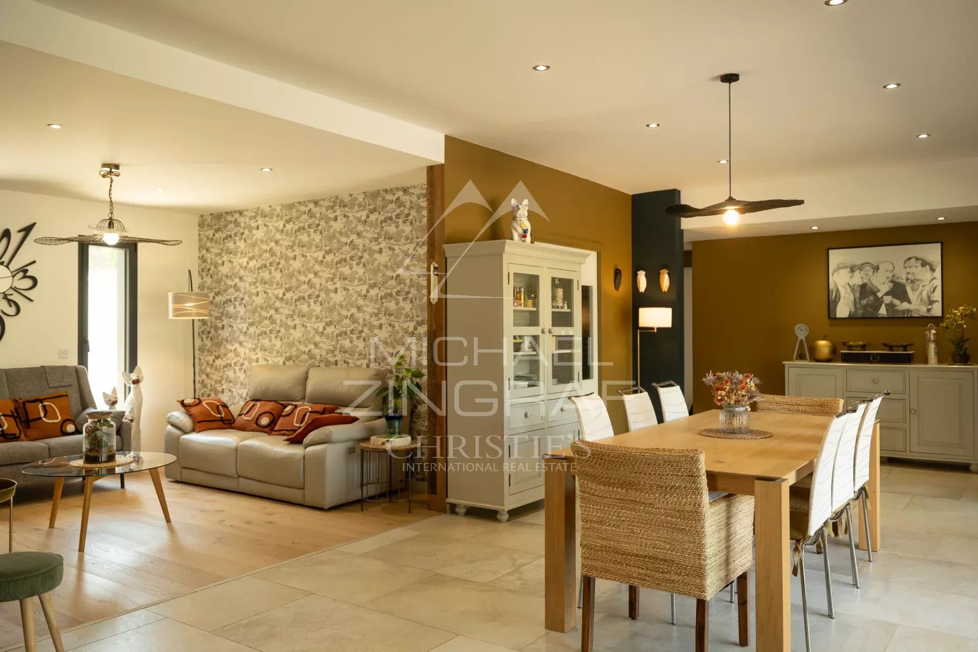 Interior of a contemporary property Interior of a contemporary property in Puget, modern living room and dining room.