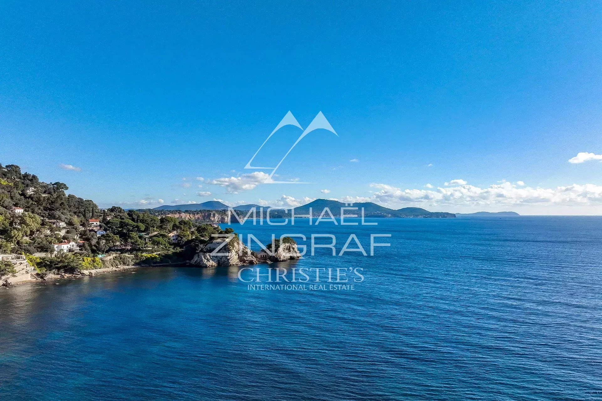 Panoramic view of the sea and hills at Cap Brun, Toulon.