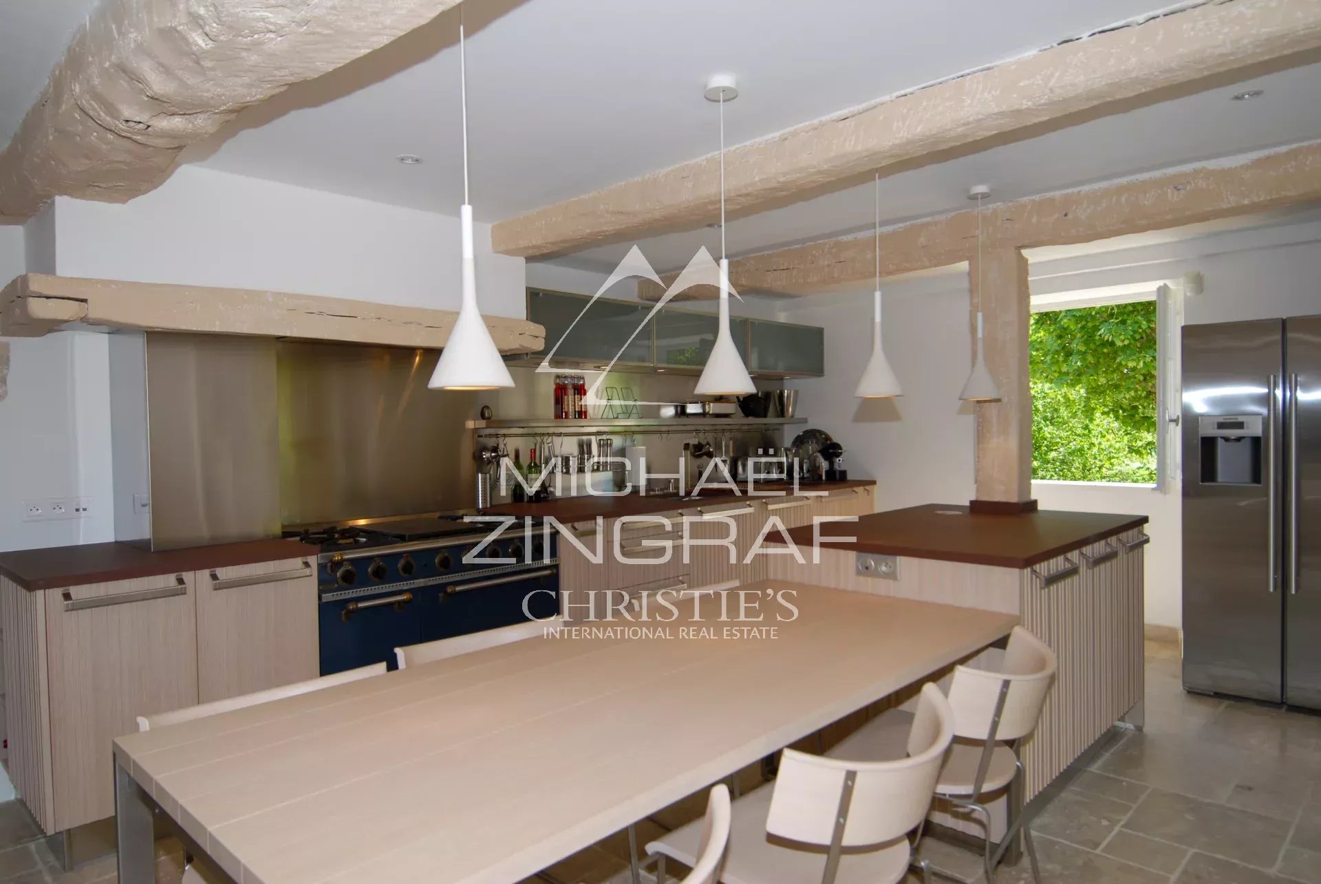 Kitchen of the renovated mill Modern cuisine in a renovated 17th-century mill in Forcalquier.
