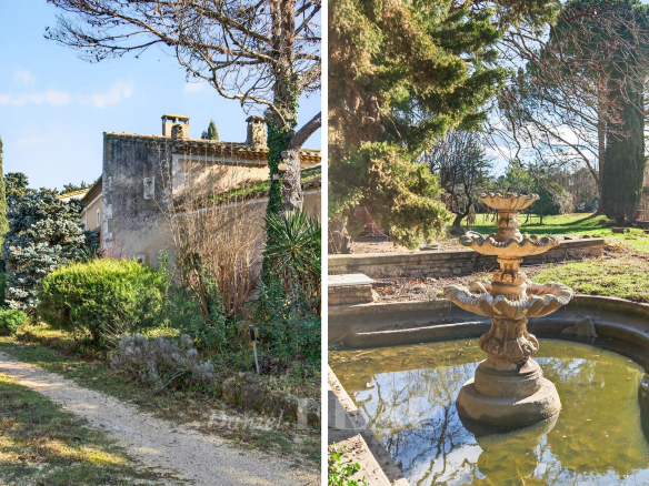 Provençal farmhouse in Cavaillon with wooded grounds and fountain