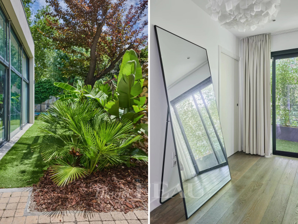 Vue extérieure d'une maison contemporaine avec jardin et piscine à Marseille 8ème.