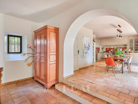 Interior of a charming house with tiled floors and wooden furniture, Marseille