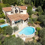 Architect-designed villa with sea and olive grove view