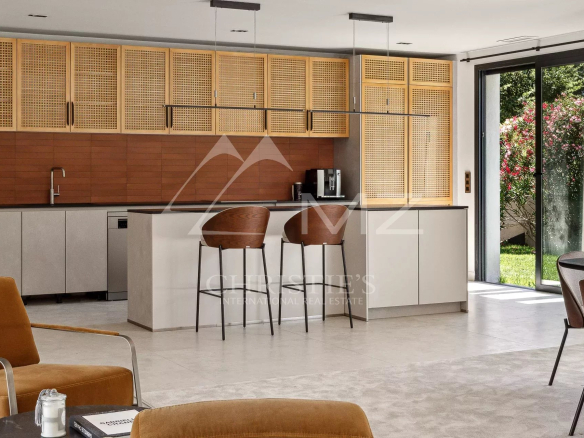 Interior of a new contemporary villa with a modern kitchen in Mougins.