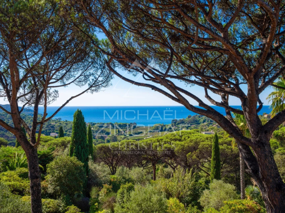 Panoramic sea view from a property surrounded by trees in La Croix-Valmer.