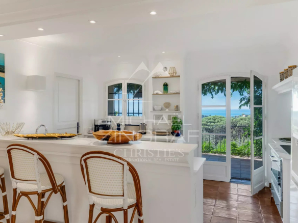 Interior of a neo-Provençal villa with sea views in La Croix-Valmer.