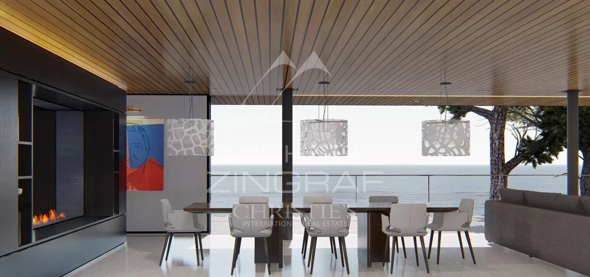 Propriété moderne au Lavandou Intérieur moderne d'une propriété avec vue sur la mer, Le Lavandou.