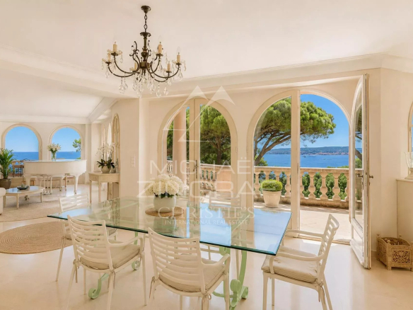 Interior of a luxury villa with sea views in Sainte-Maxime.