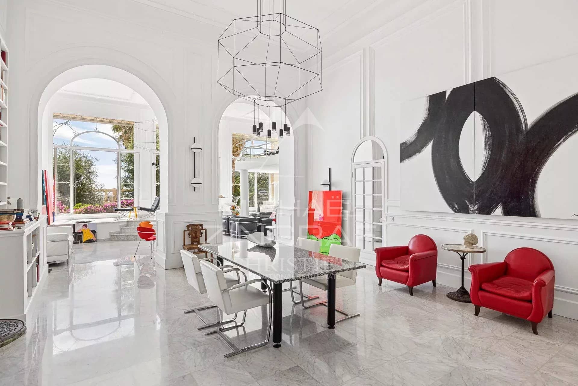 Belle Époque apartment in Menton Interior of an elegant Belle Époque style apartment with sea views in Menton.