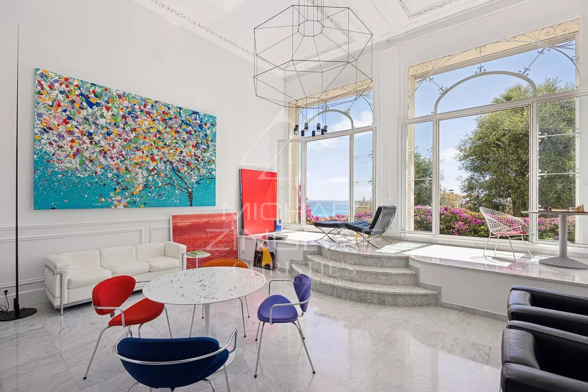 Belle Époque apartment in Menton Interior of an exceptional apartment in Menton, with sea view and Belle Époque decor.