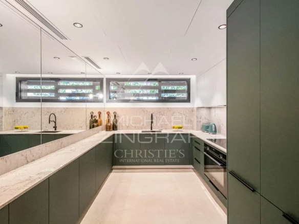 Modern and elegant kitchen of a contemporary villa in Saint-Jean-Cap-Ferrat.