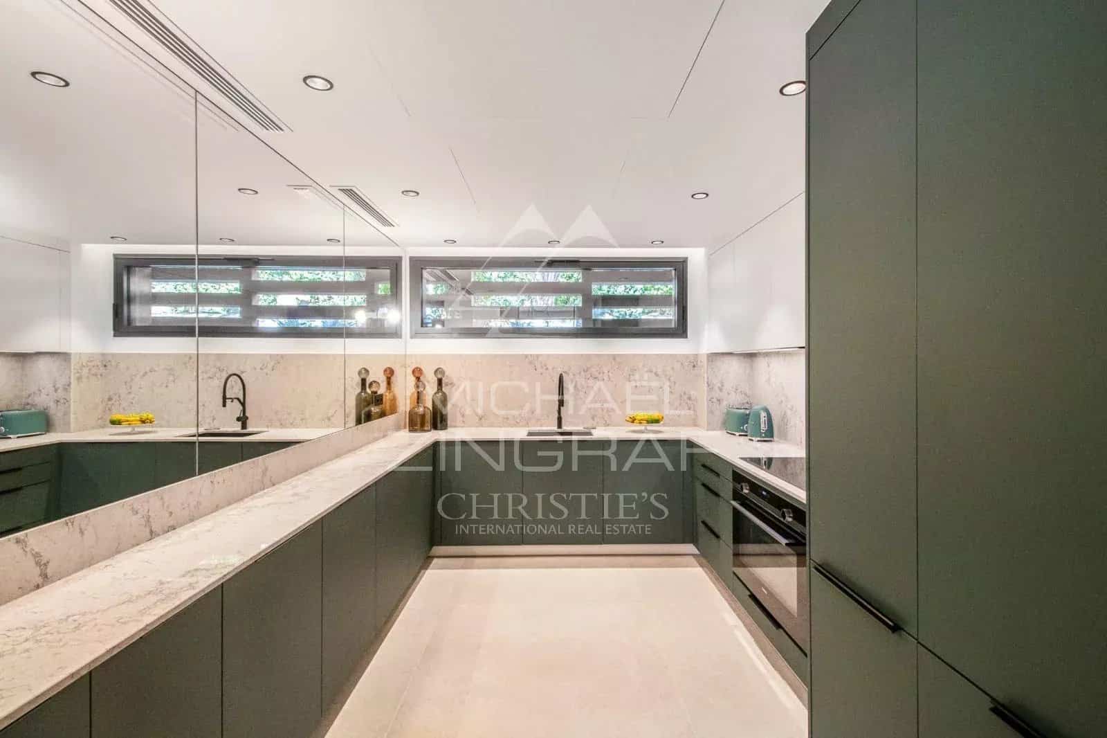 Modern and elegant kitchen of a contemporary villa in Saint-Jean-Cap-Ferrat.