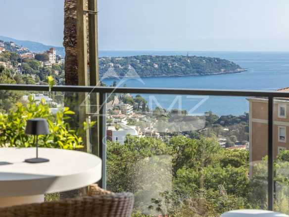 Panoramic sea view from an apartment balcony in Beausoleil.