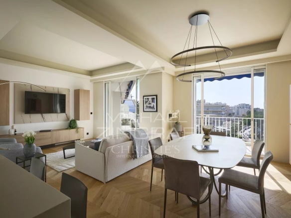 Cannes Croisette – Renovated 4-room apartment – ​​Sea view – High floor