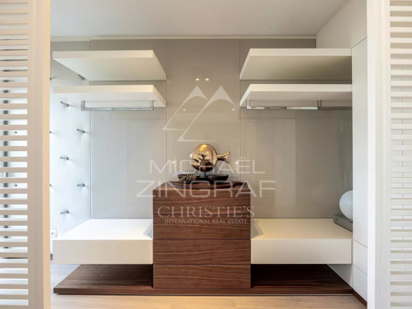 Interior of a modern apartment in Cannes with custom-made furniture and elegant design.