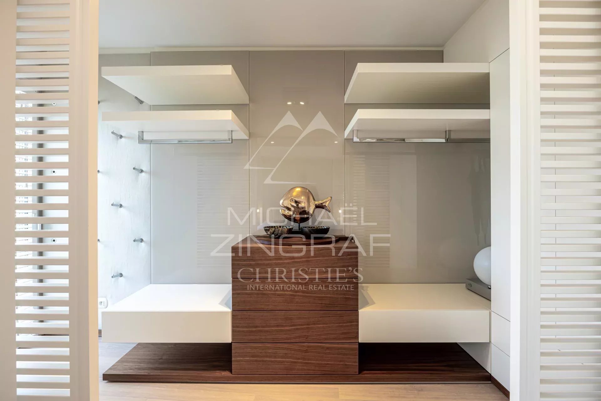 Modern apartment in Cannes Interior of a modern apartment in Cannes with custom-made furniture and elegant design.
