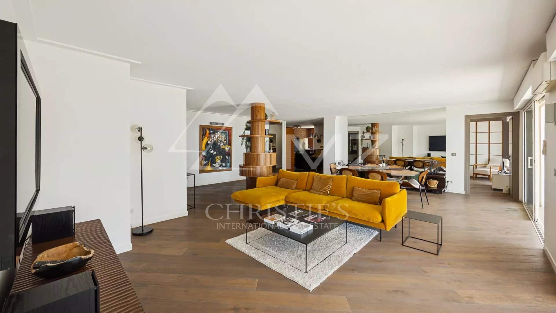 Modern apartment in Le Cannet Interior of a modern apartment with a bright living room and contemporary decor.