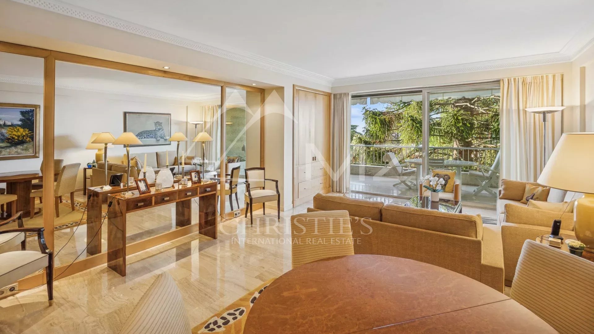 Contemporary apartment in Cannes Interior of a contemporary apartment in Cannes with sea view.