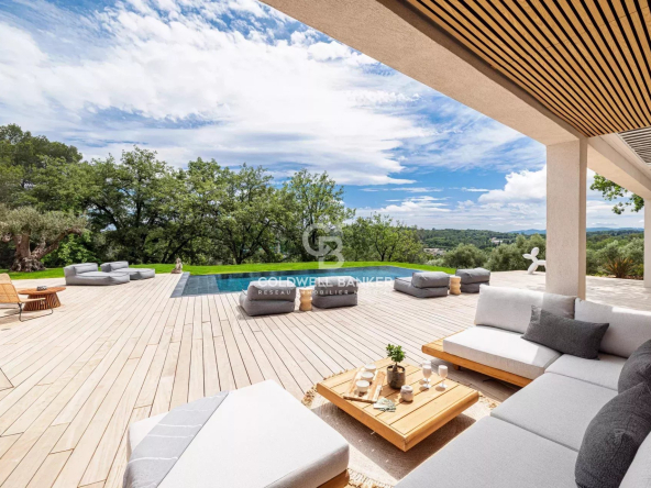 DOMAINE PRIVÉ – VILLA CALIFORNIENNE NEUVE – VUE DÉGAGÉE ET CALME ABSOLUE