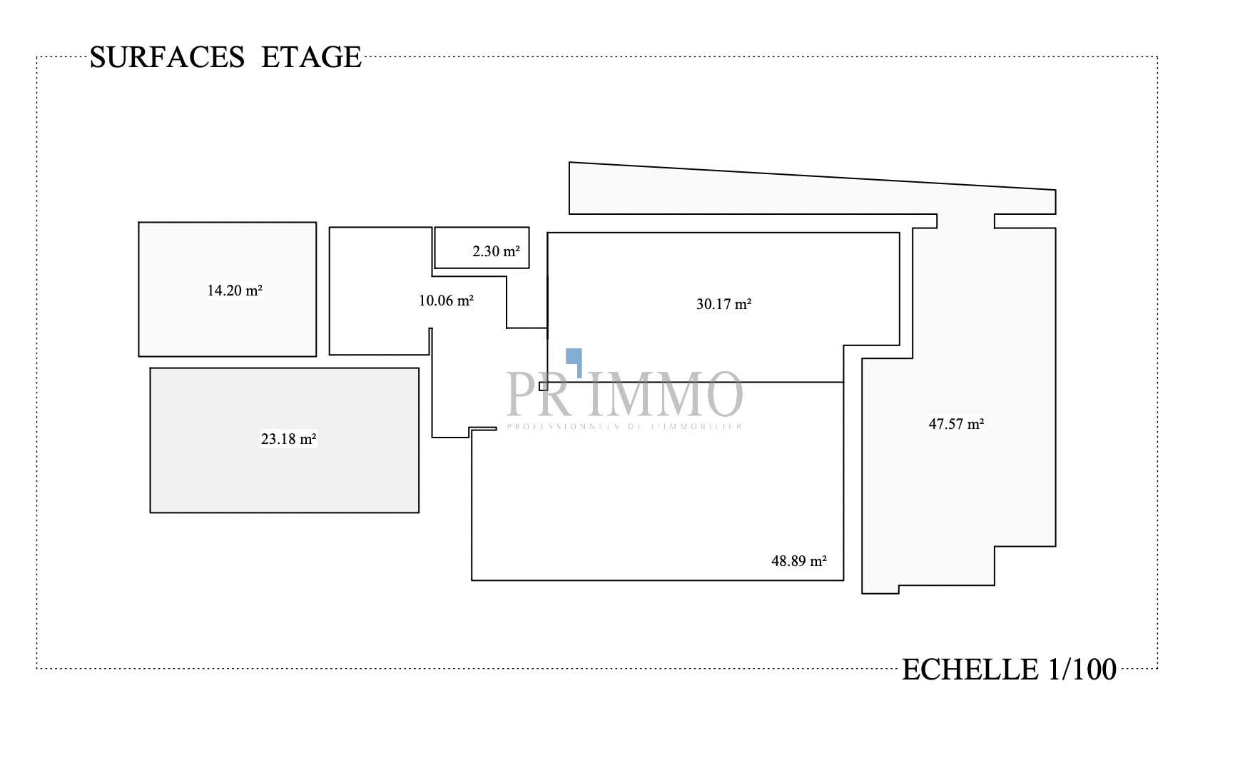 Plan de surface d'un terrain à bâtir aux Issambres, montrant différentes zones et dimensions.