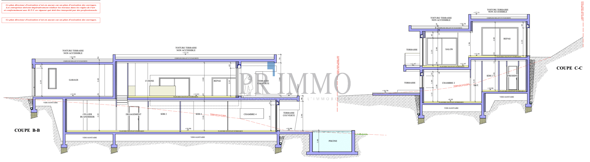 Plans de villa contemporaine Plans de construction d'une villa contemporaine avec piscine et garage.