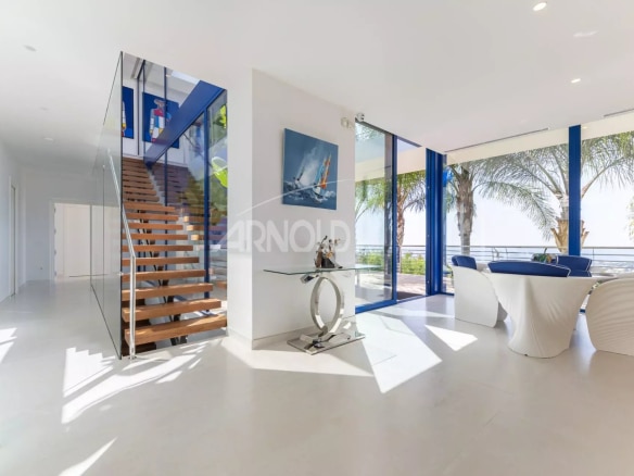 Modern interior of a villa with sea views in Calpe, Spain.