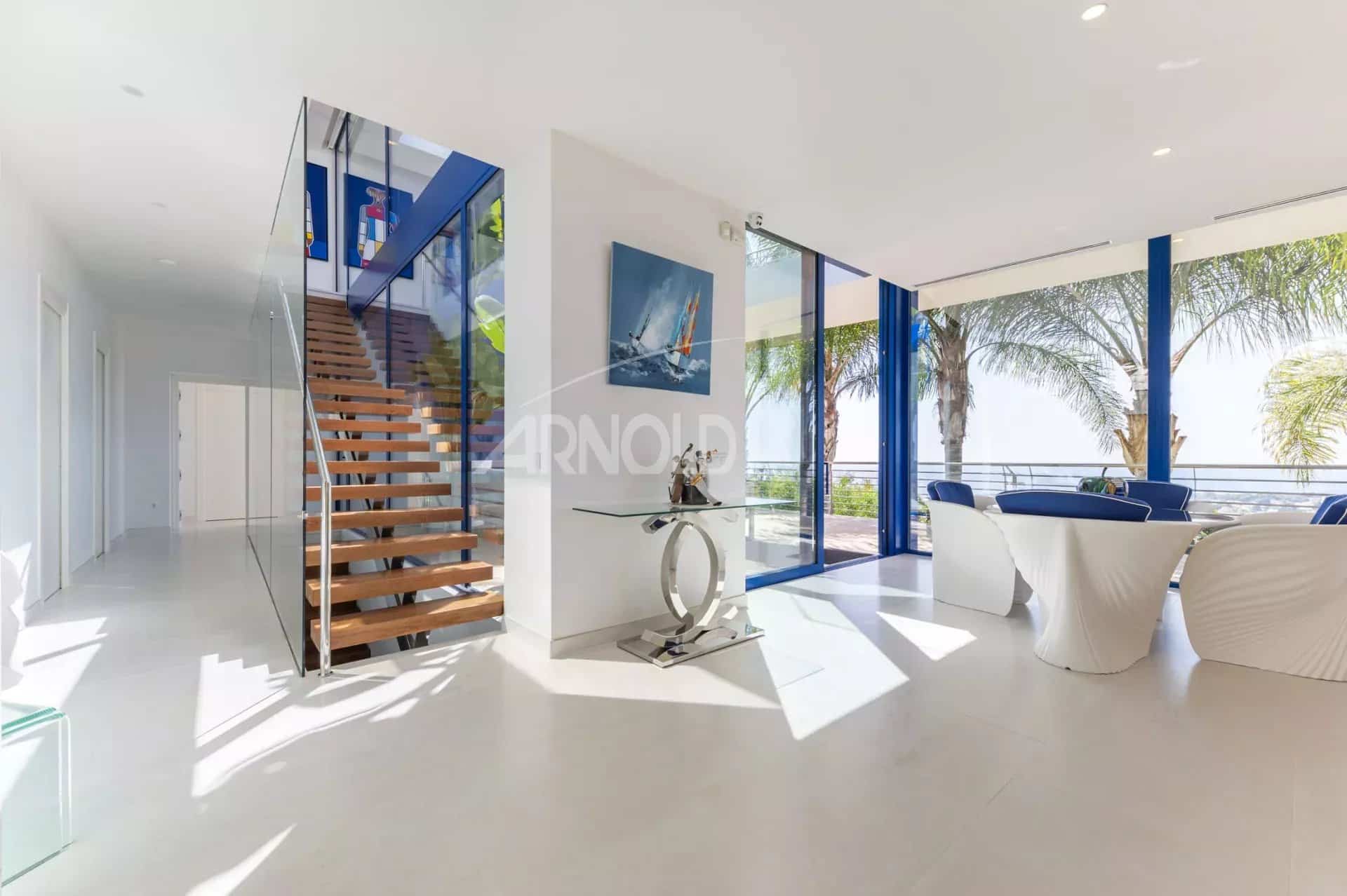 Modern interior of a villa with sea views in Calpe, Spain.
