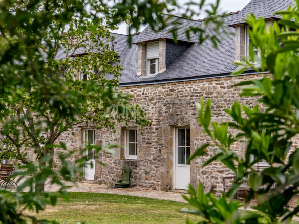 Stone farmhouse with swimming pool, wooded garden and countryside views in Baden.