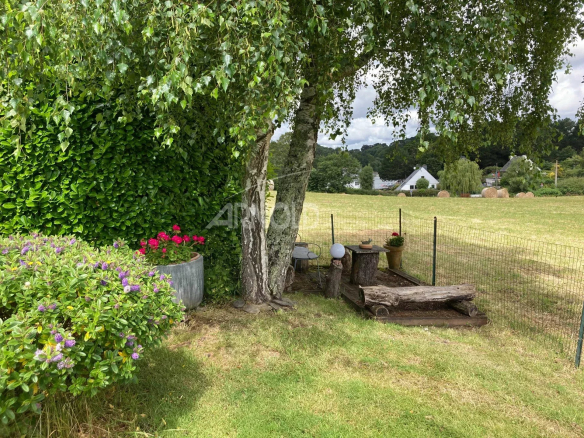 Jardin avec un arbre et des fleurs, près d'une maison à Vannes