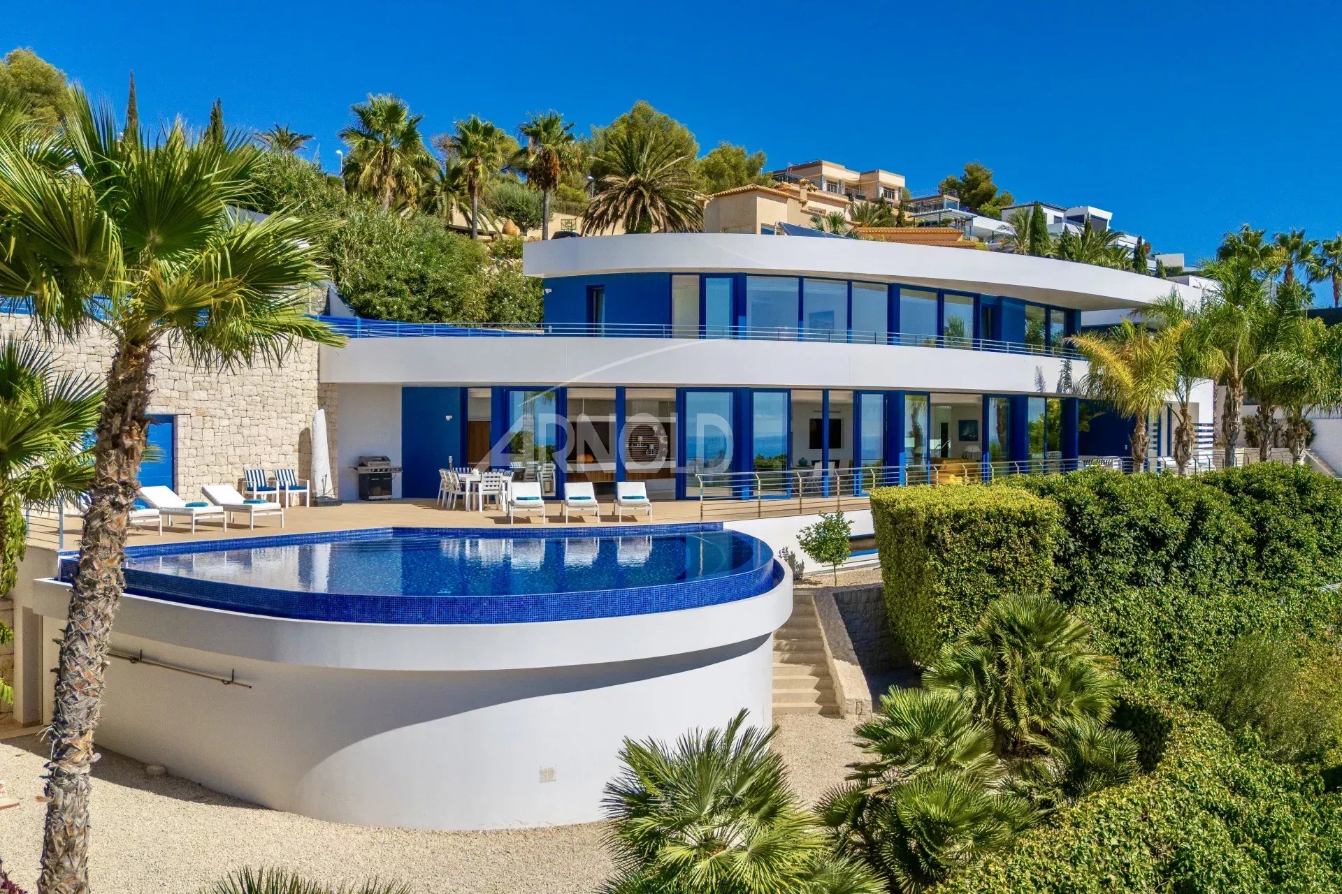 Modern villa with pool and sea view in Calpe, Alicante.