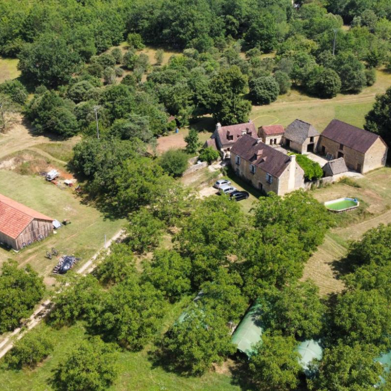 En plein coeur du ” Triangle D’Or”, formé par Sarlat, Montignac et Les Eyzies, ancienne ferme sur 7 hectares offrant un énorme potentiel. Possibilité de plus de terrain