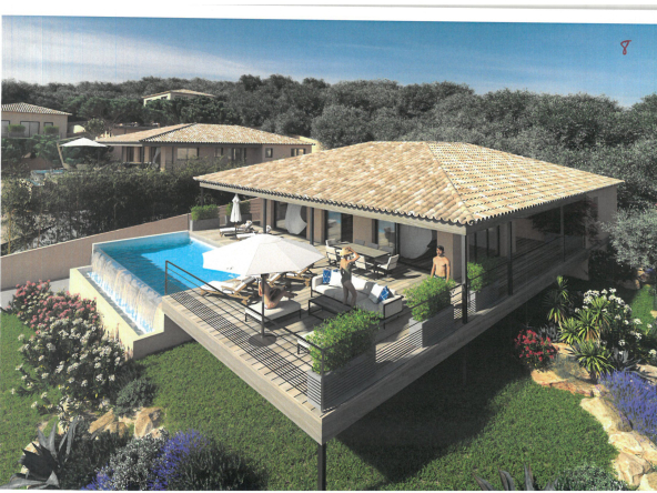 Villa T5- sari- Solenzra, sea view of 134.88 m2 with swimming pool