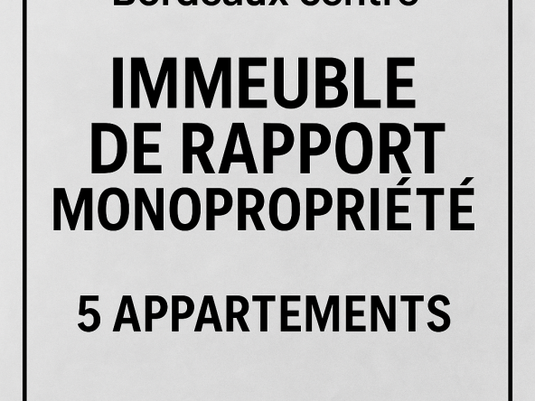 Investment property with 5 furnished apartments near Bordeaux train station