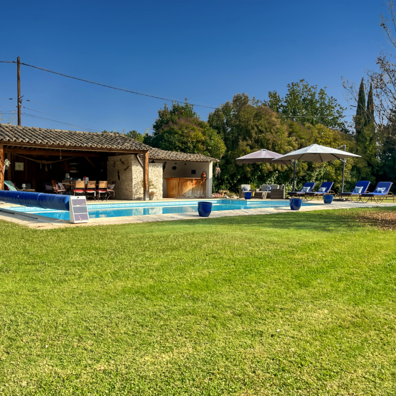 Single-story wooden house