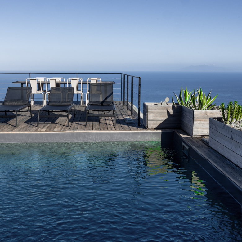 Architect-designed timber-framed villa with swimming pool and unobstructed views