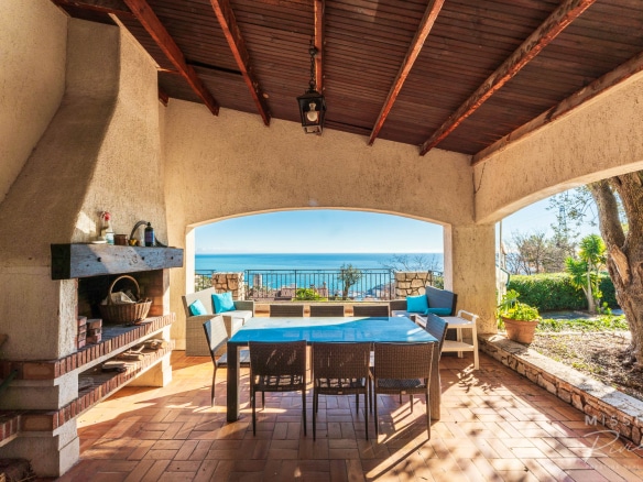 Terrace of a Provençal villa with sea view in La Turbie.