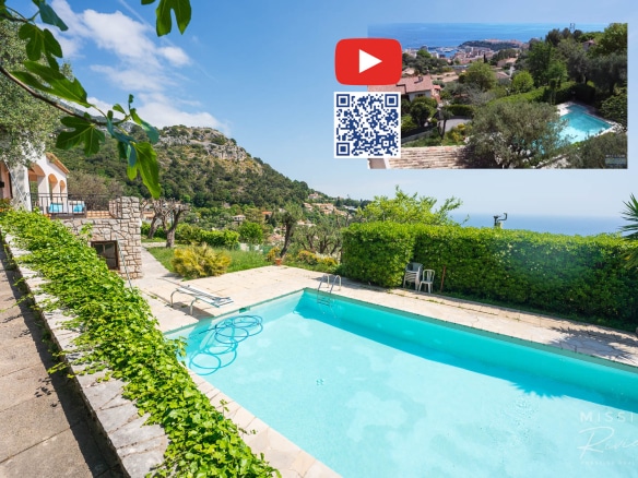 Provençal villa with swimming pool and sea view in La Turbie