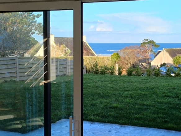 Sea view from a Breton stone house in Plougasnou.