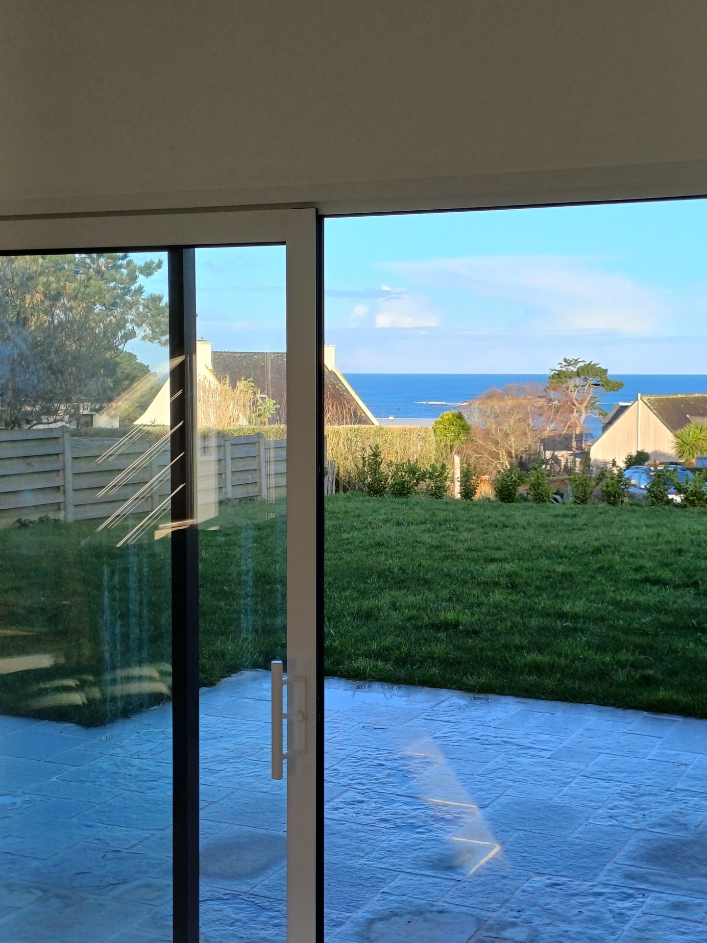 Sea view from a Breton stone house in Plougasnou.
