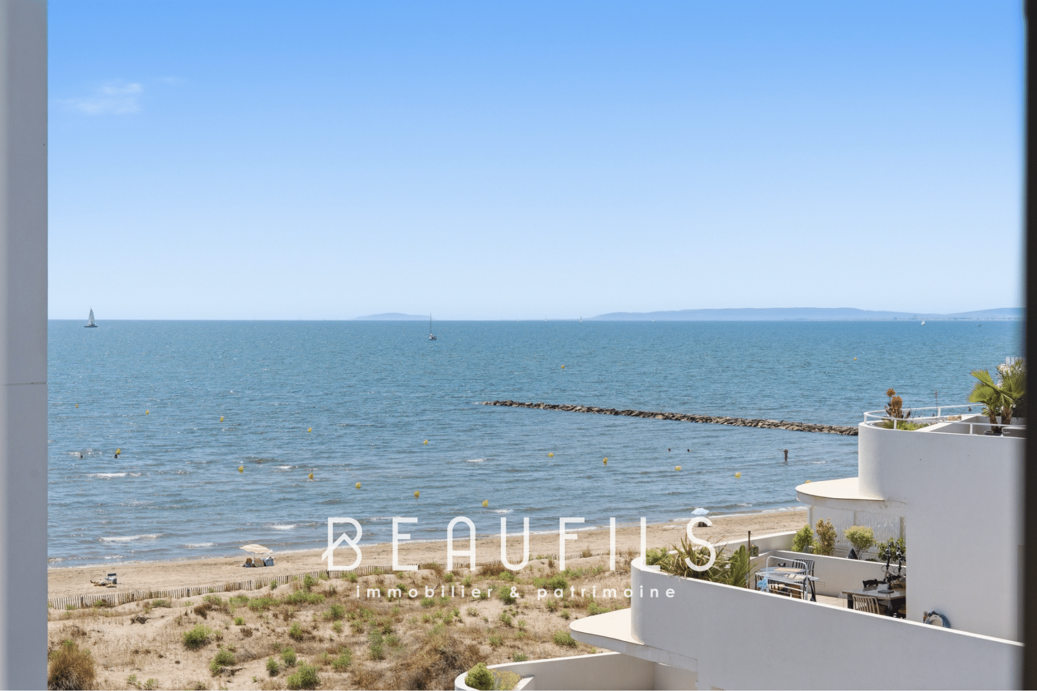 Panoramic sea view from an apartment in Grau-du-Roi.