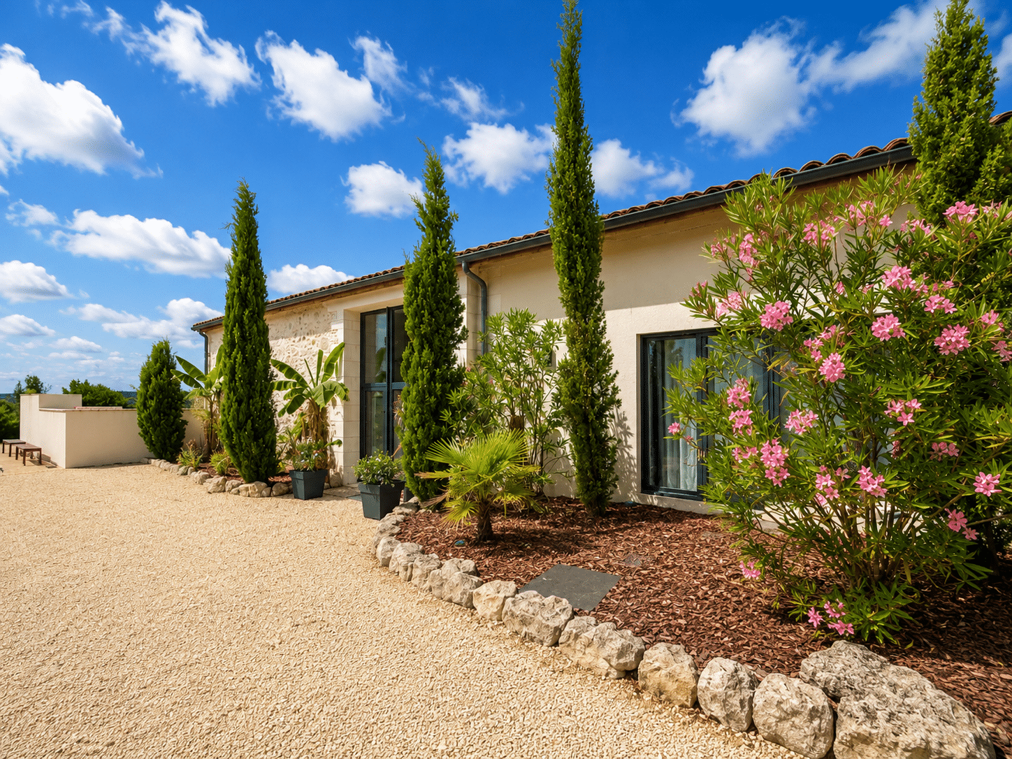Renovated stone property with garden and countryside views in Lédat.