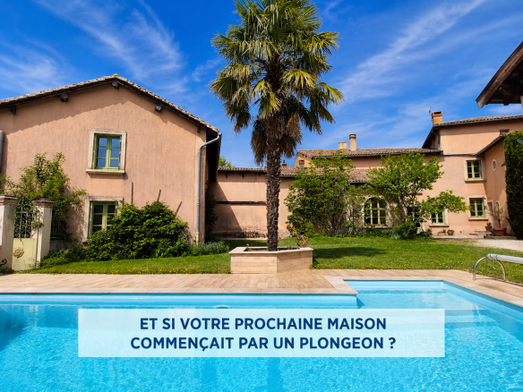 Two detached houses with swimming pool and garden in Tramoyes.