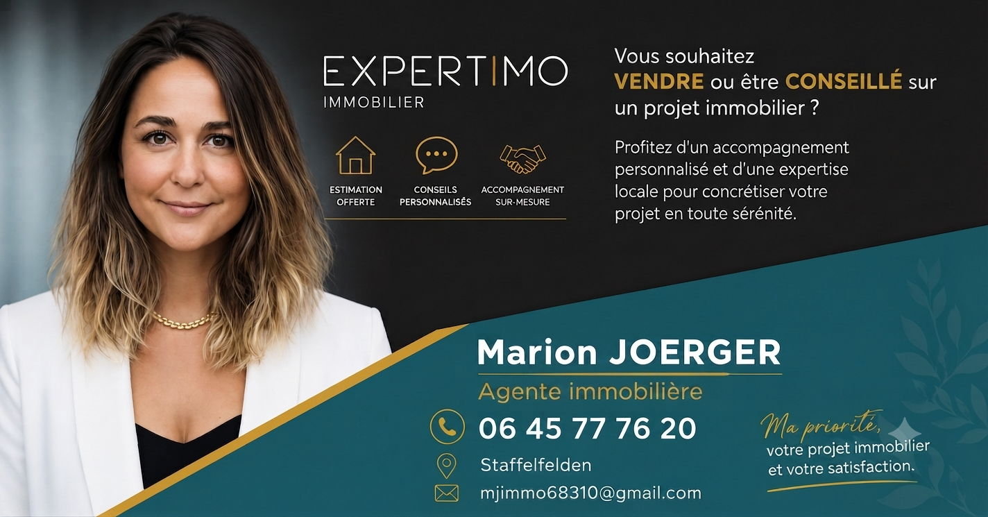 À vendre : immeuble de rapport à Ensisheim Agent immobilier Marion Joerger avec des informations de contact pour la vente d'un immeuble à Ensisheim.