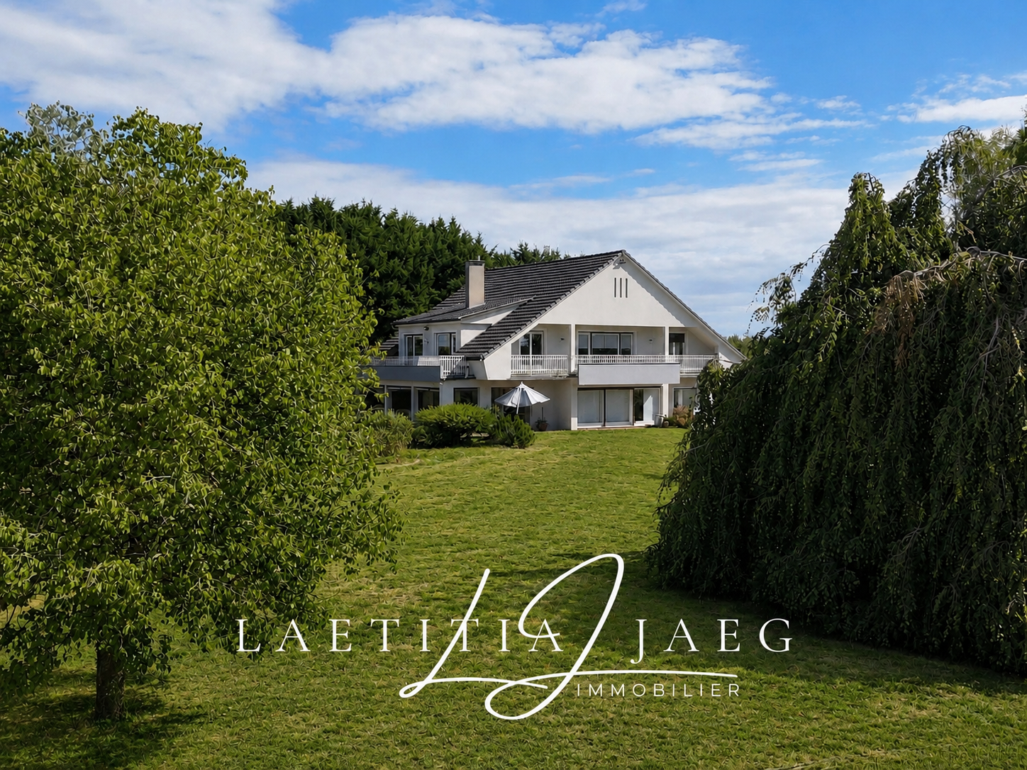 Maison atypique sur un terrain de 85 ares à Boofzheim, avec un étang et un grand jardin.