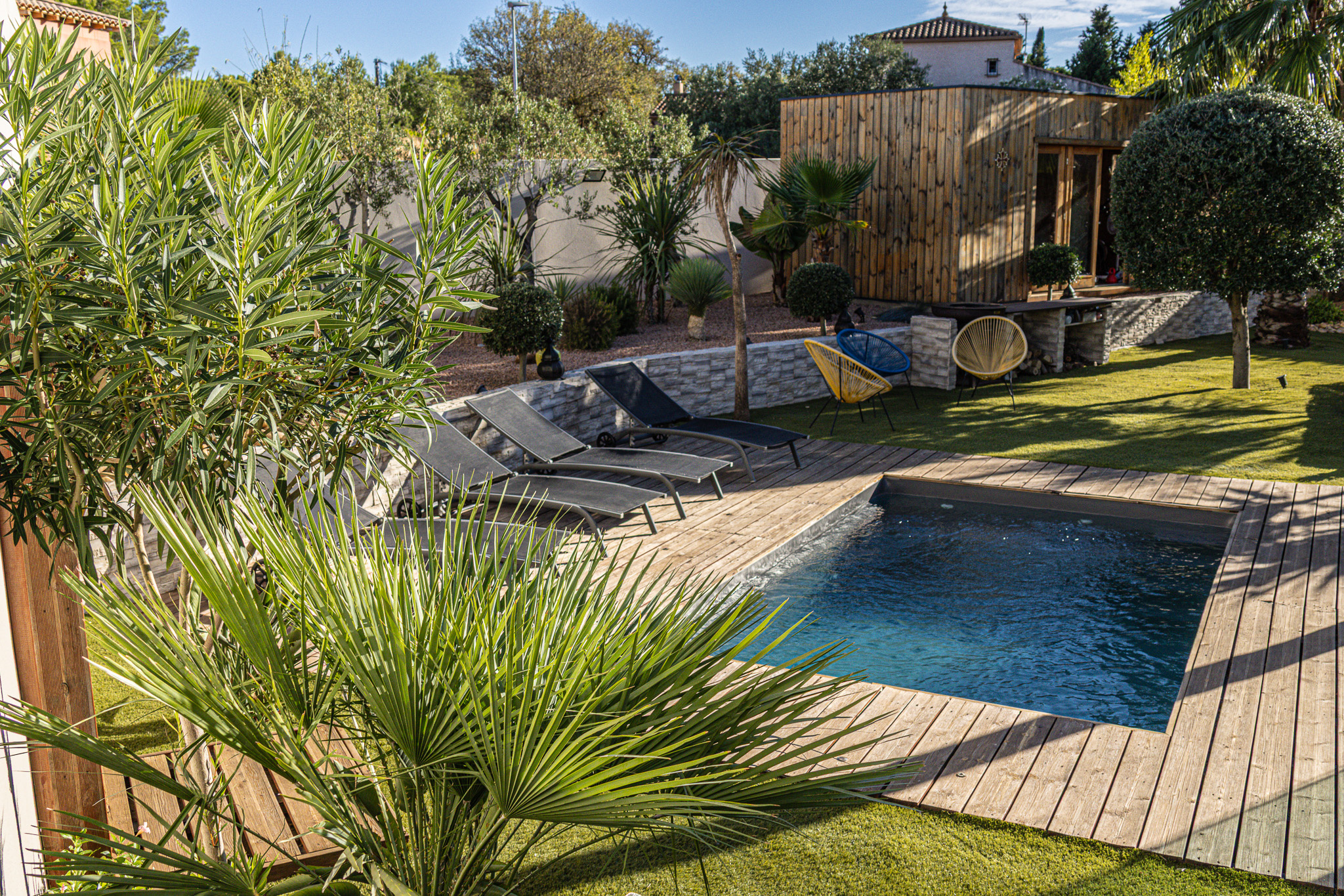 Stunning contemporary villa in Narbonne Contemporary villa with heated swimming pool and independent chalet in a wooded garden in Narbonne.